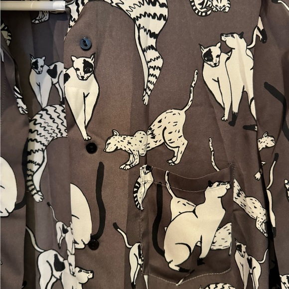 ZARA CAT PRINT BLOUSE DRESS - Picture 4 of 5